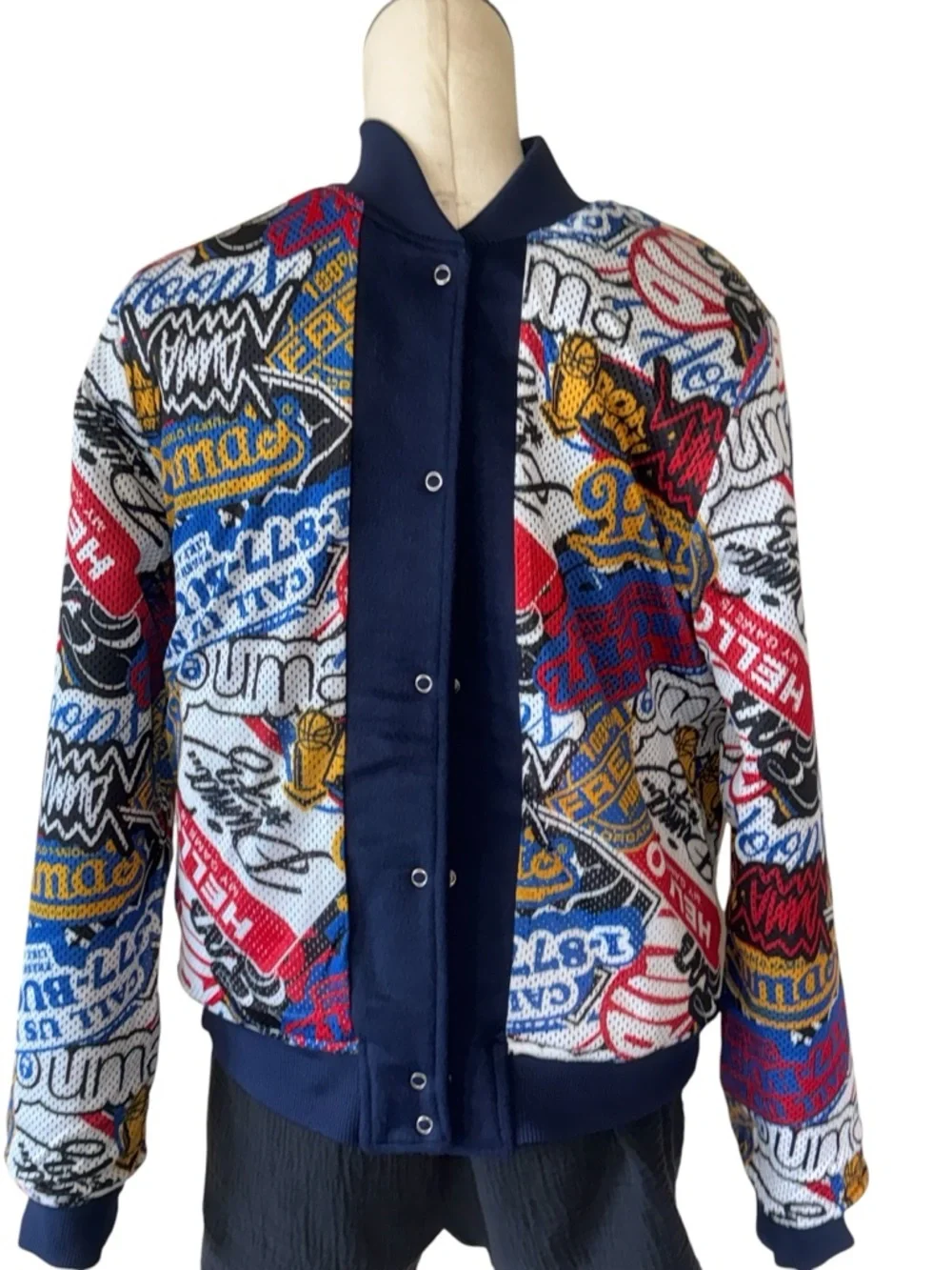 NWT Puma Hooperhotline Men’s  Varsity Reversible Snap Button Jacket Wool Navy S